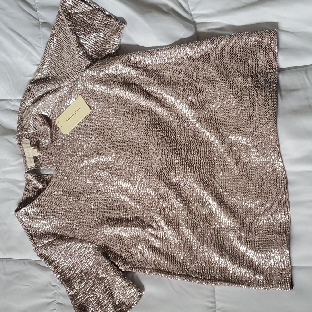 Sparkly champagne top